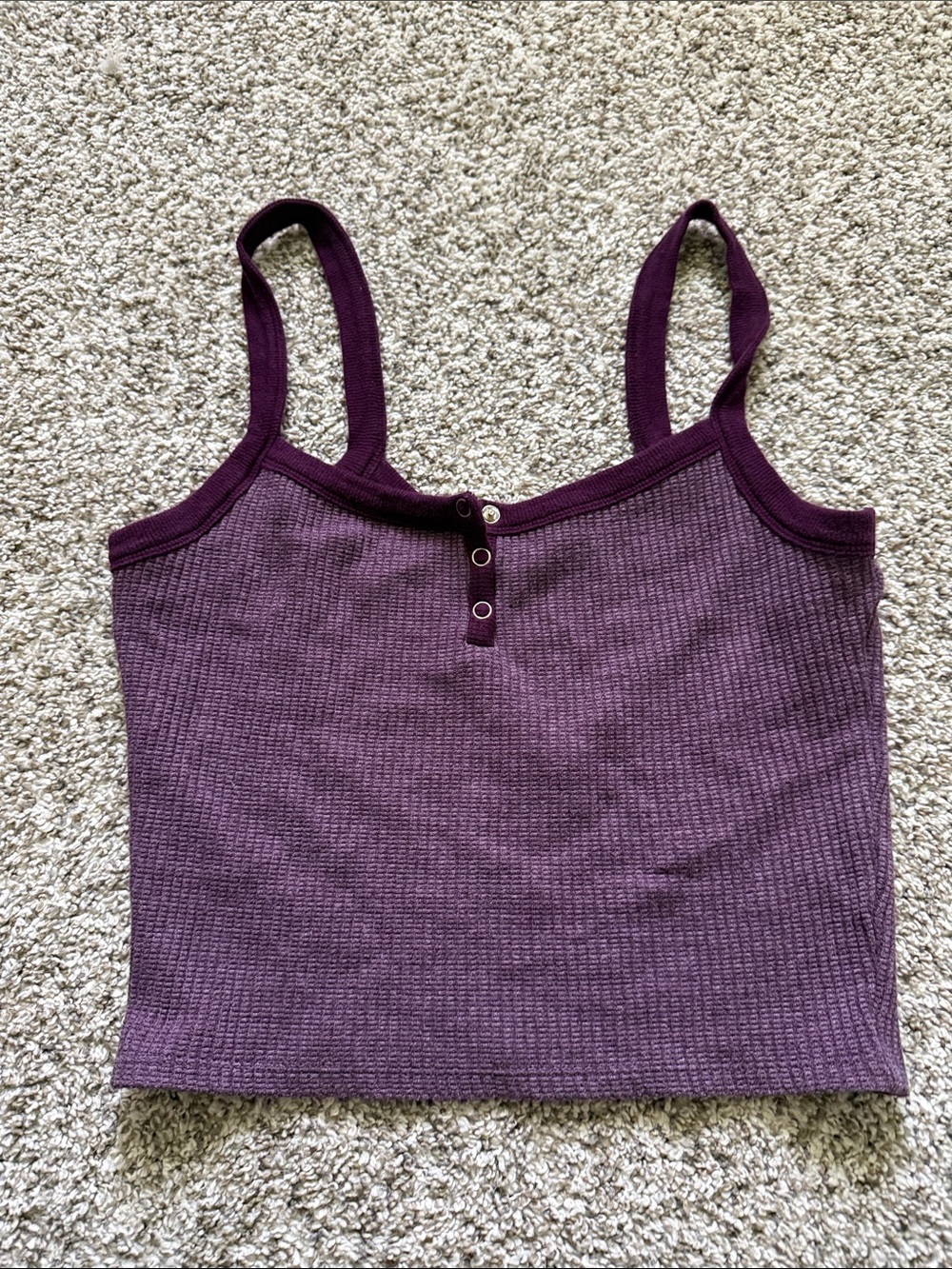 PacSun Ribbed Plum Snap-Front Tank